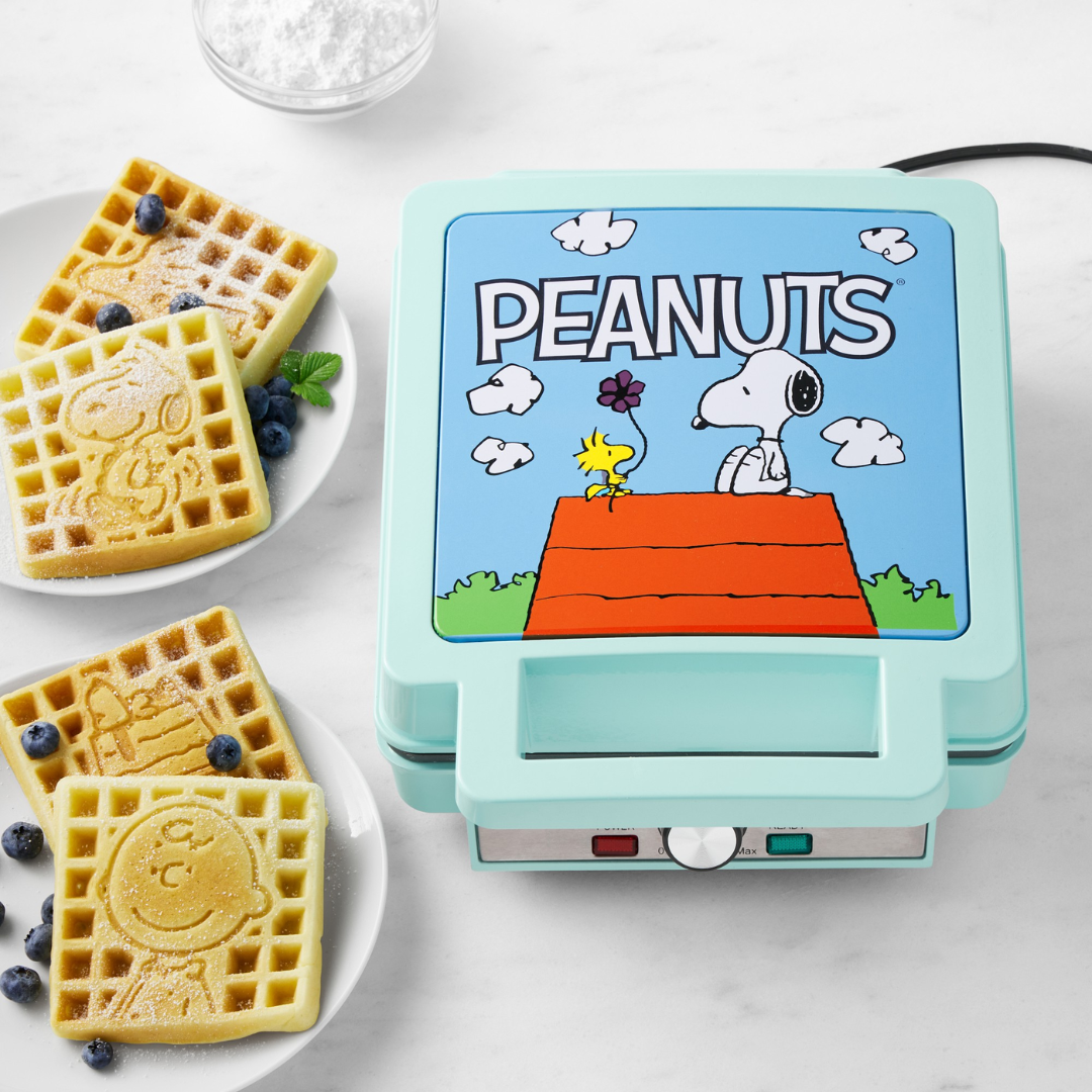 New Peanuts Deluxe Waffle Makers Exclusively Available at Williams Sonoma.
