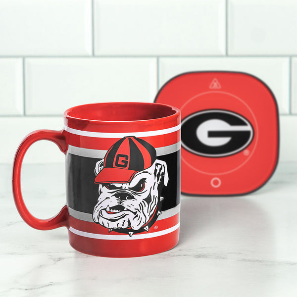 Georgia Bulldogs Hairy Dawg 12oz Mug Warmer Set - Uncanny Brands