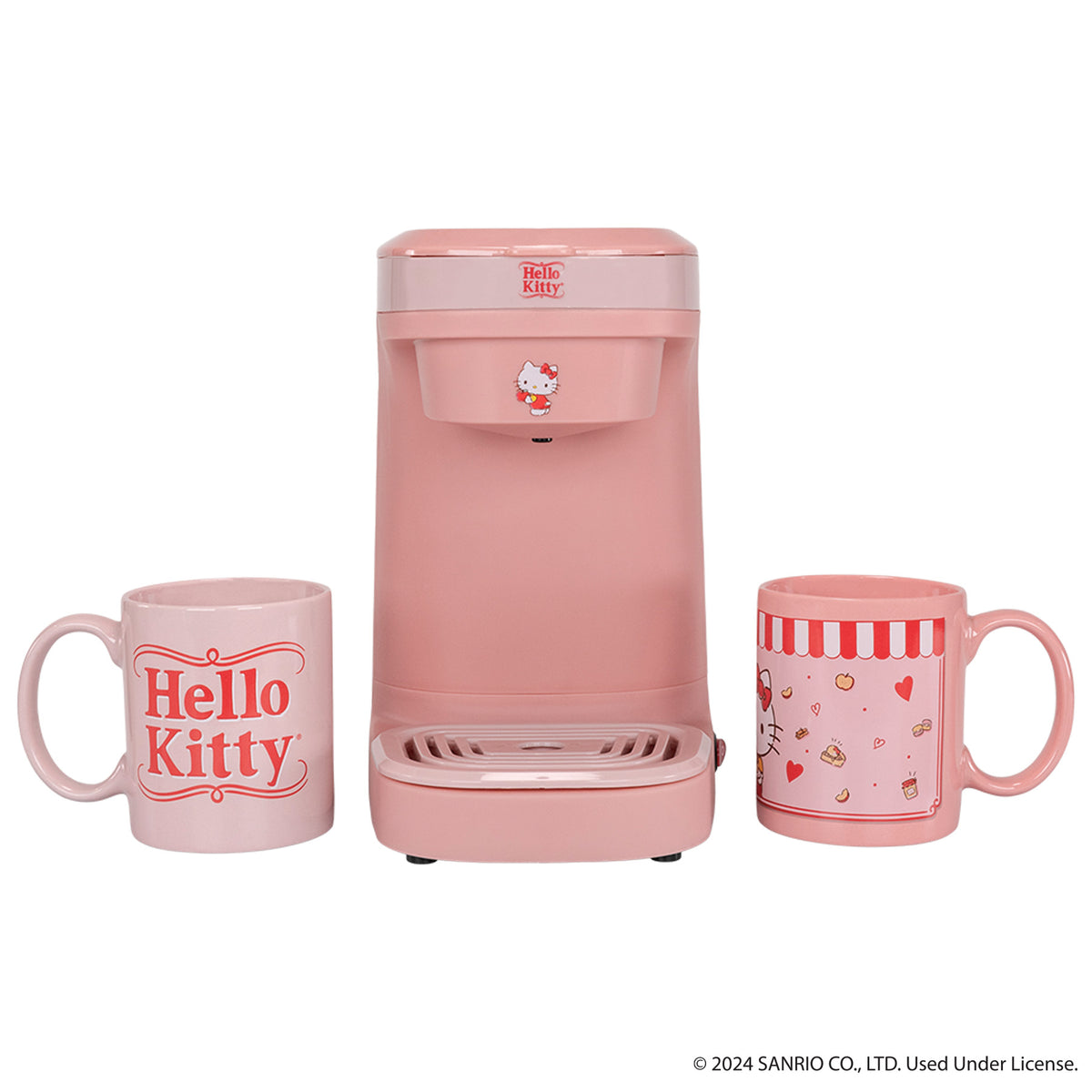 Hello Kitty Single Cup Coffee Maker Gift Set with 2 Mugs