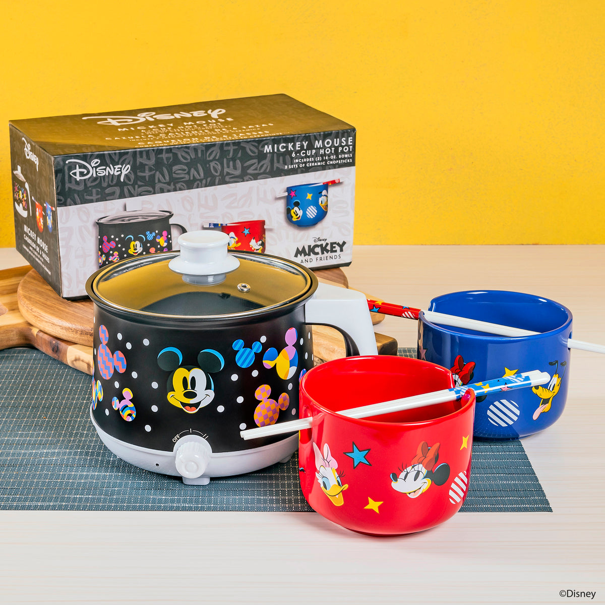 Disney Mickey Mouse Hot Pot with Ramen Bowls