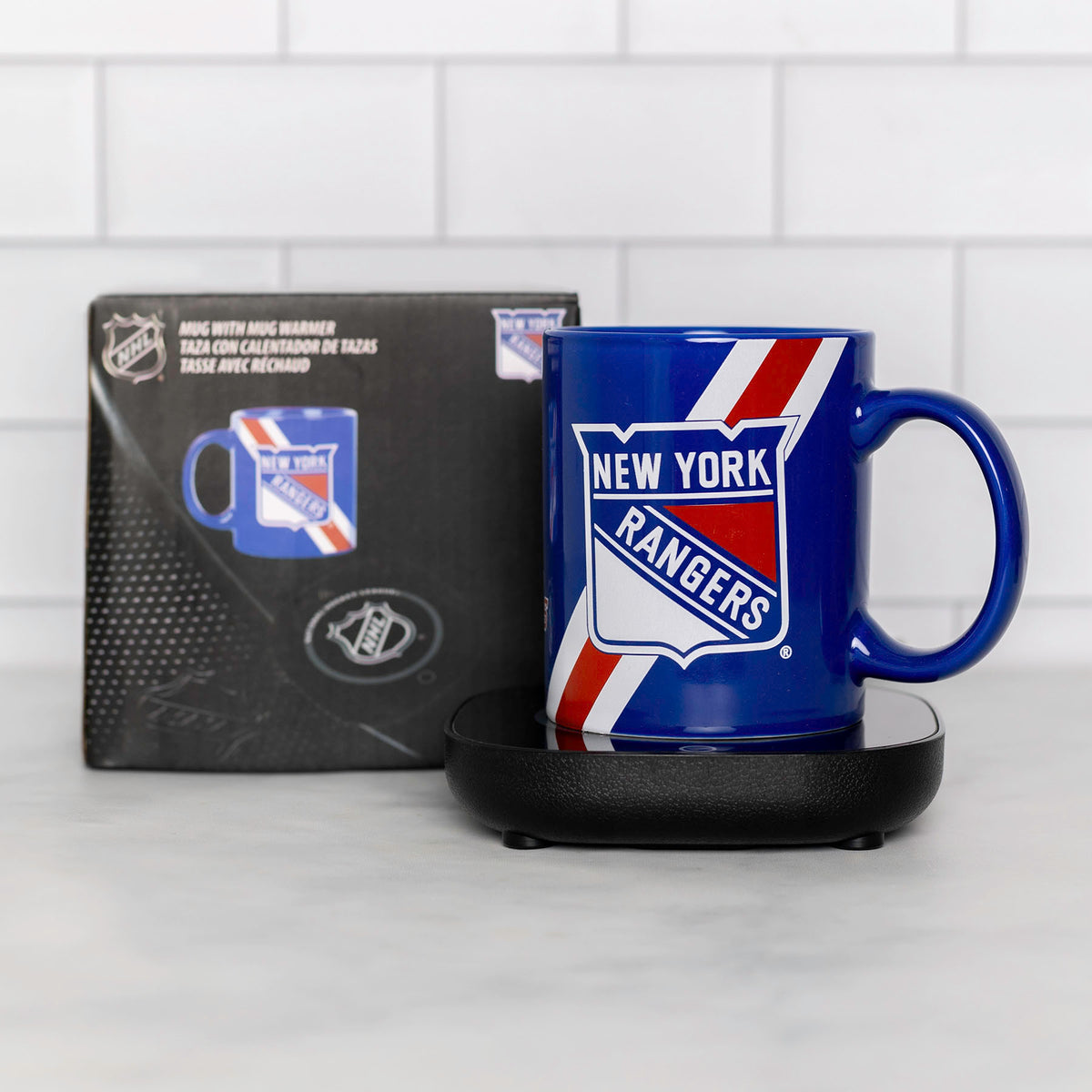 NHL New York Rangers Logo 12oz Mug Warmer Set