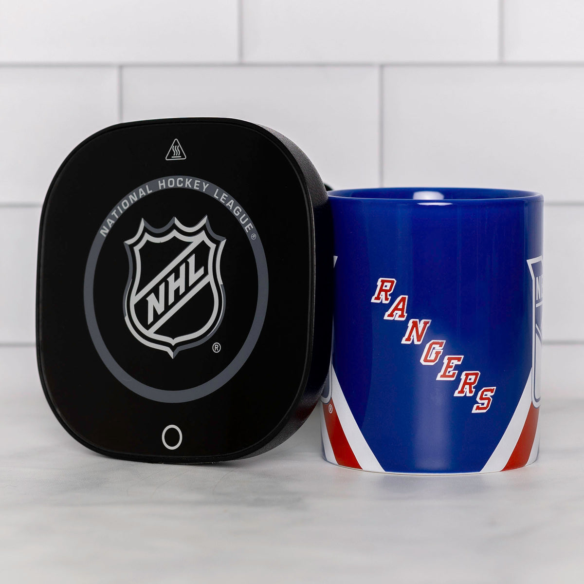 NHL New York Rangers Logo 12oz Mug Warmer Set