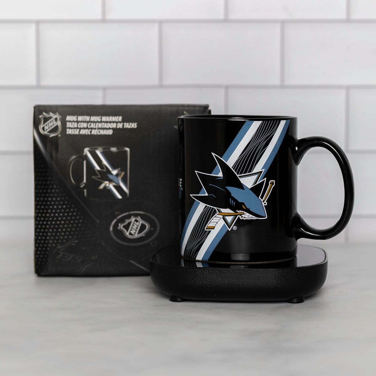 Uncanny Brands San Jose Sharks Logo Mug Warmer with Mug – Keeps Your Favorite Beverage Warm - Auto Shut On/Off
