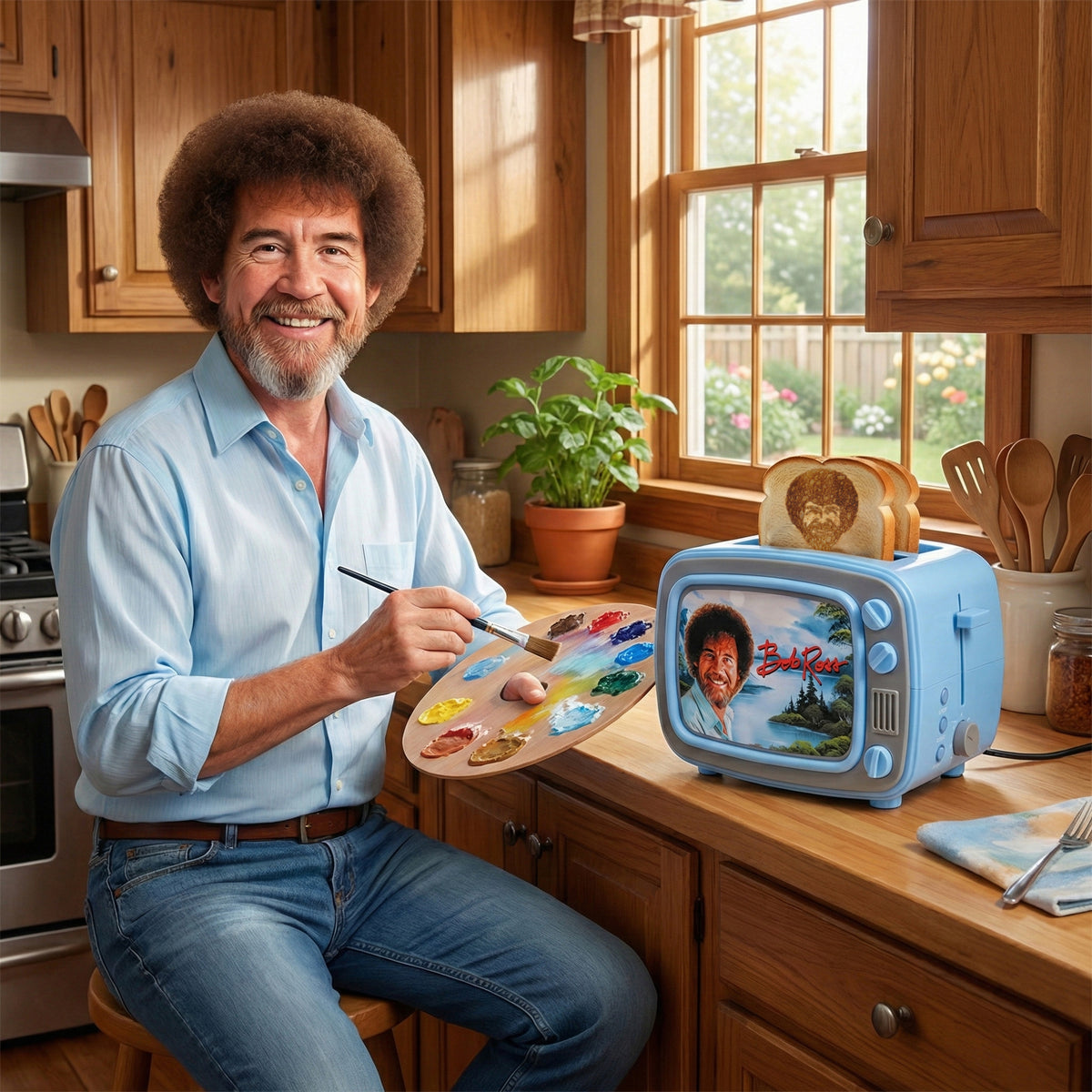 Bob Ross Retro Light Up TV Toaster