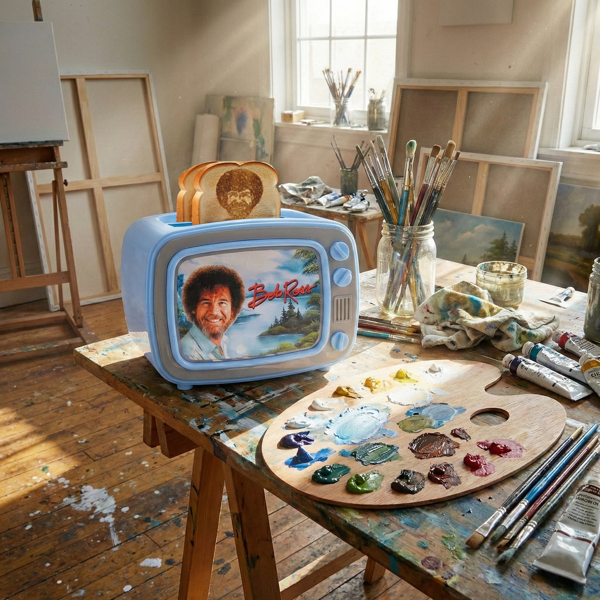 Bob Ross Retro Light Up TV Toaster
