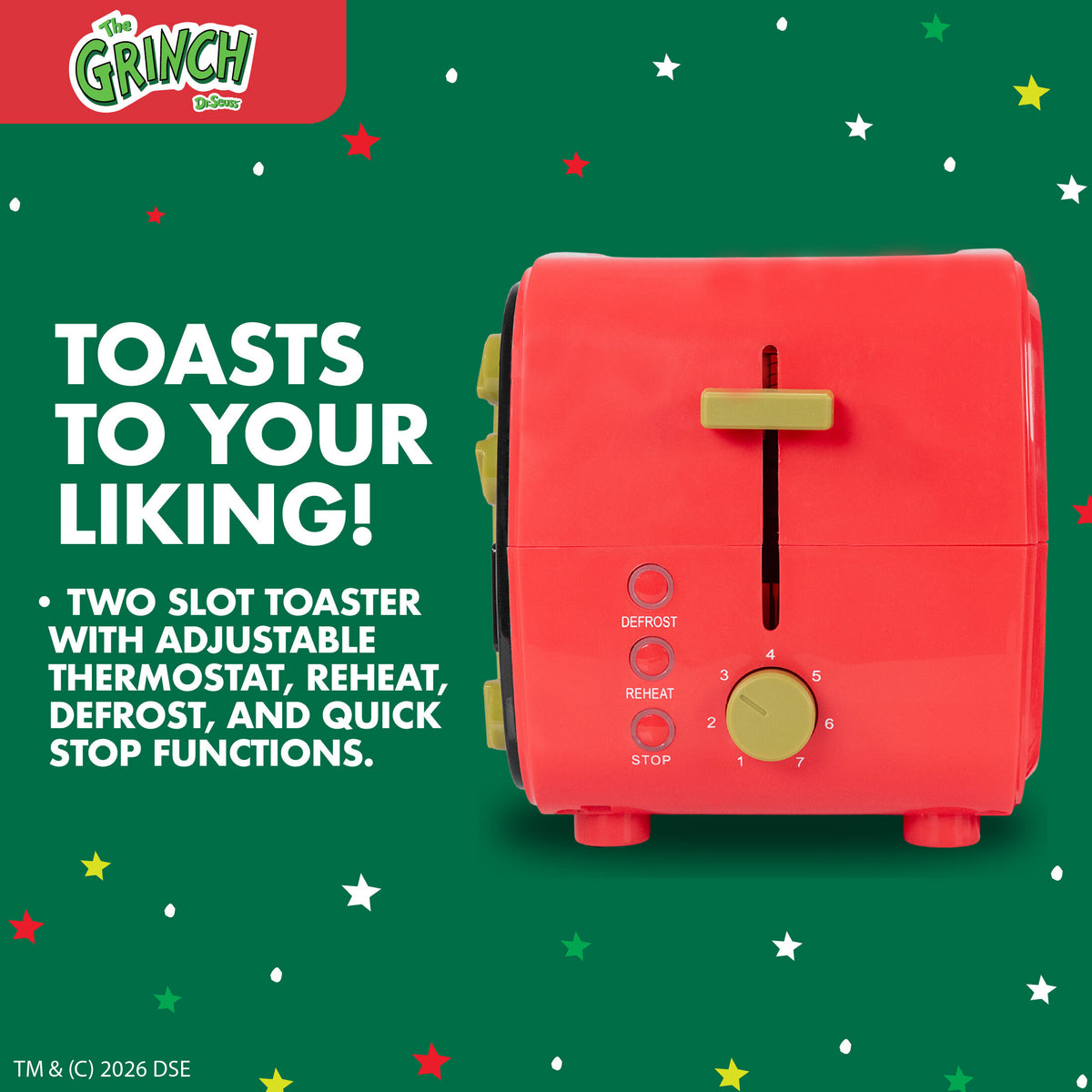 Dr. Seuss How the Grinch Retro Light Up TV Toaster