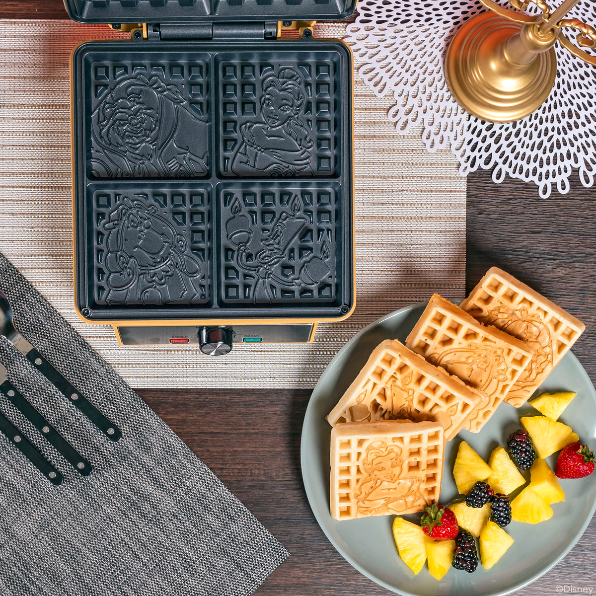 Disney Beauty and the Beast Deluxe Waffler - Uncanny Brands
