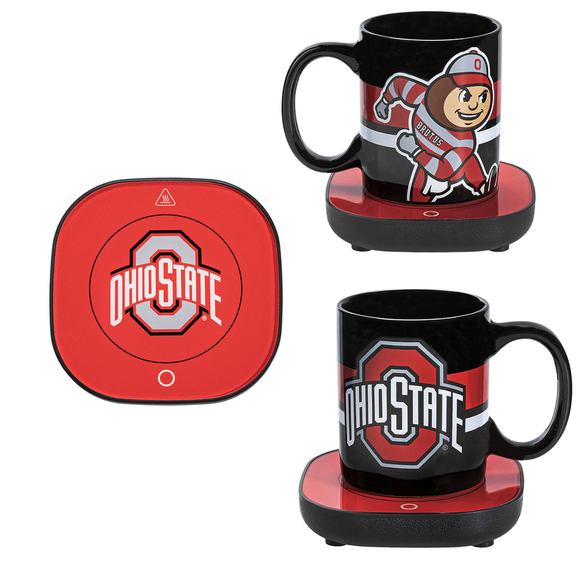 Ohio State Buckeyes Brutus Buckeye 12oz Mug Warmer Set