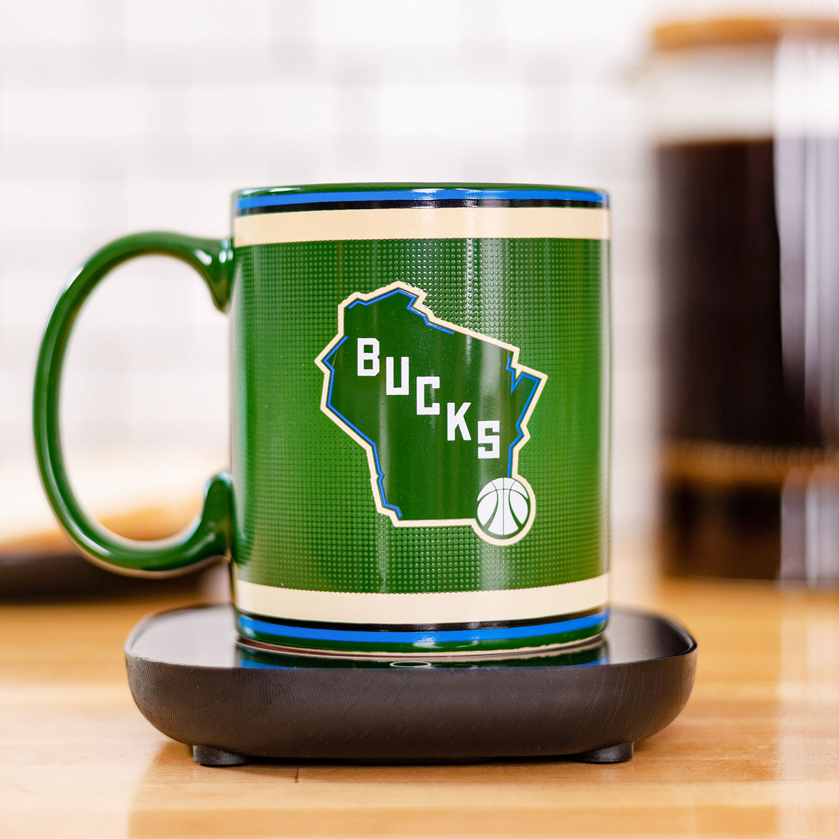 NBA Milwaukee Bucks Logo 12oz Mug Warmer Set