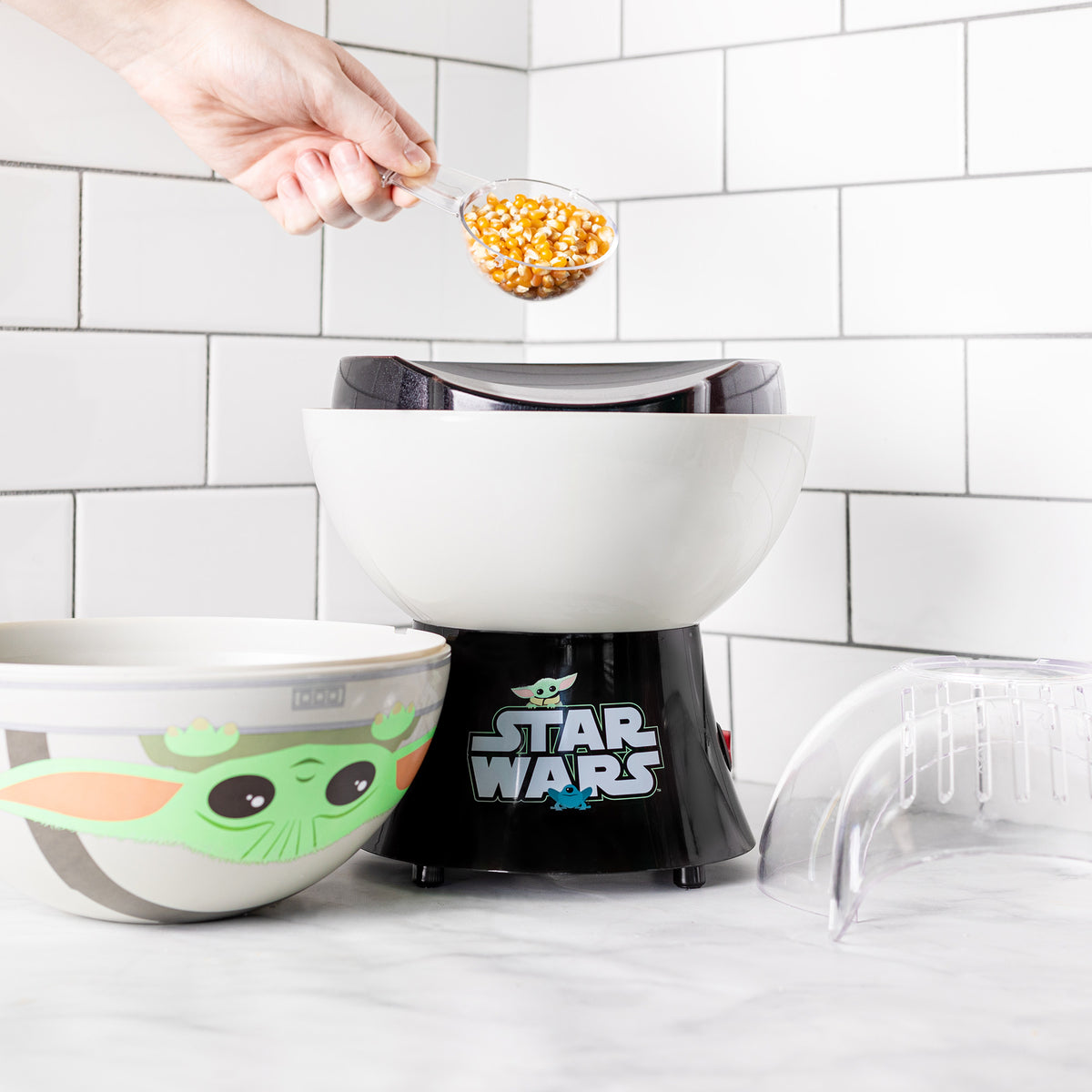 Uncanny Brands Star Wars The Mandalorian Popcorn Maker- Baby Yoda Kitchen  Appliance